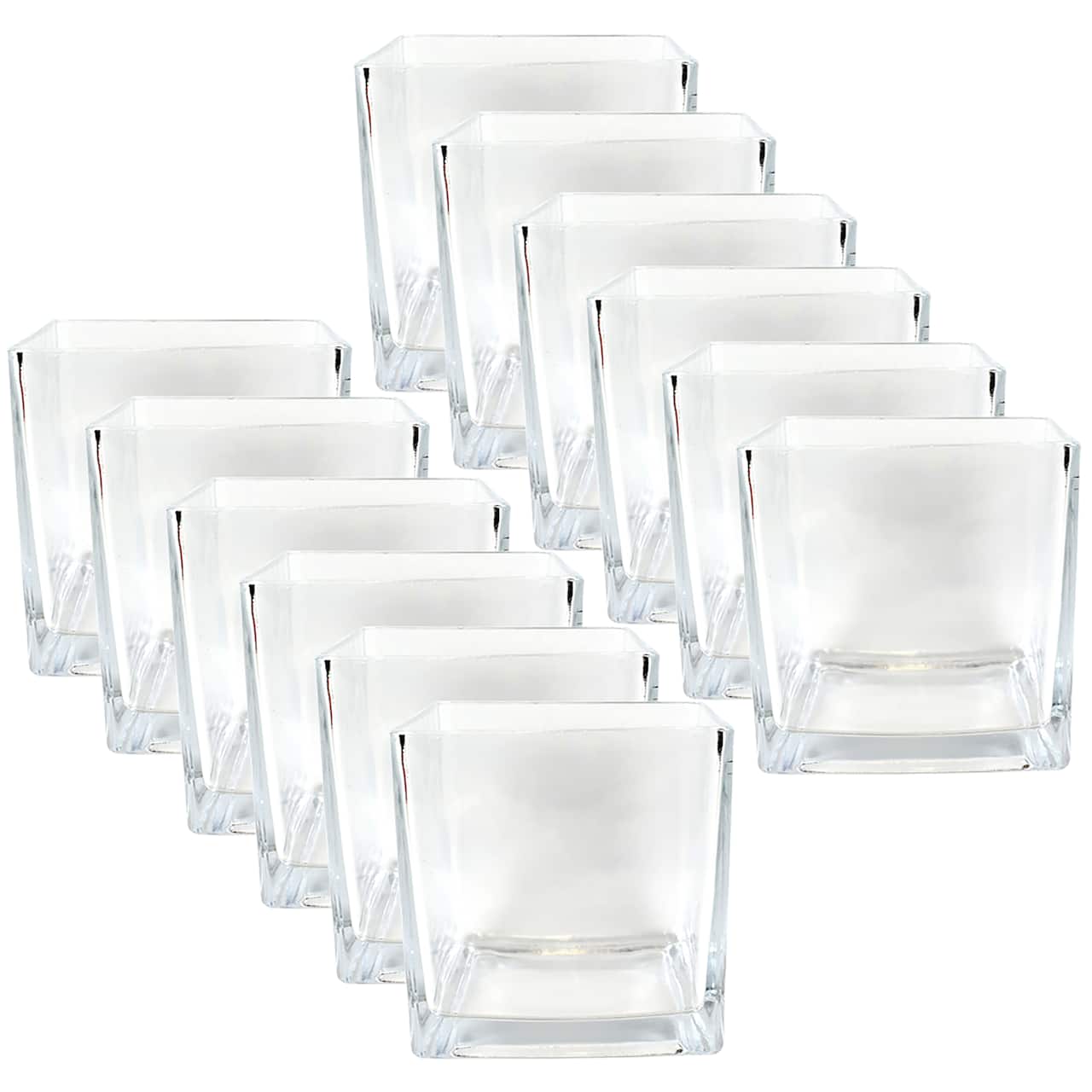 12 Pack: 6" Square Glass Vase by Ashland®
